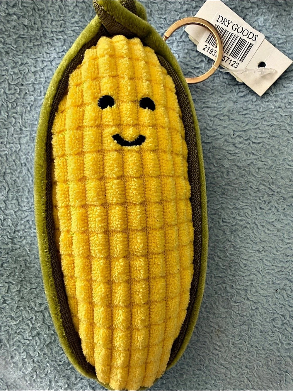 Dry Goods Corn Keychain in Yellow & Green